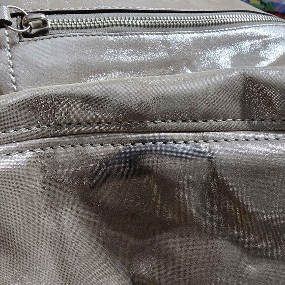 Coach Poppy Silver Slim Leather Shoulder Crossbody Chain Strap Bag #21199 - Picture 7 of 7